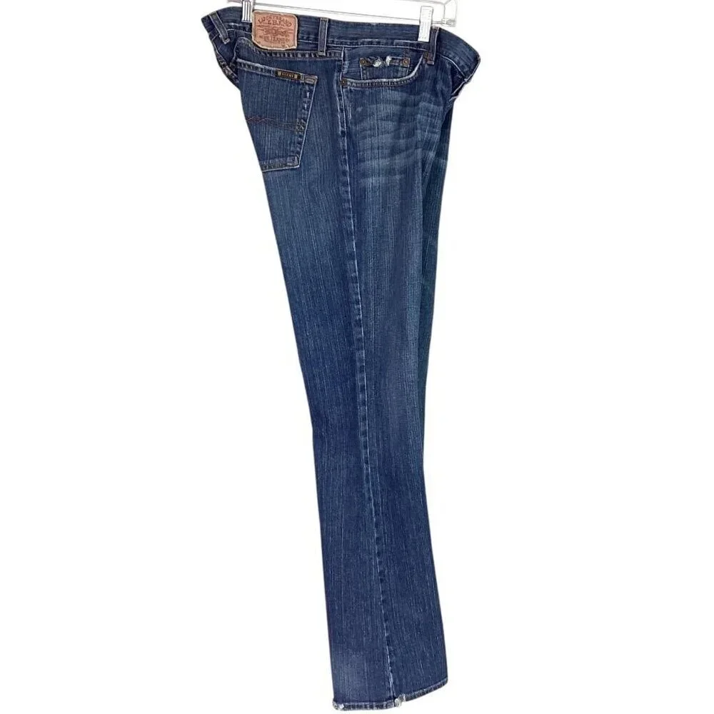 LUCKY BRAND Jeans Women 14 Dungarees by Gene Montesano Dream Stretch Bootcut VTG - Picture 3 of 8